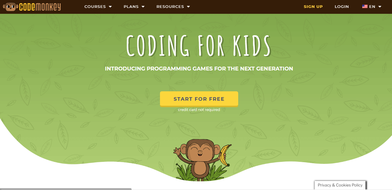 CodeMonkey landing page