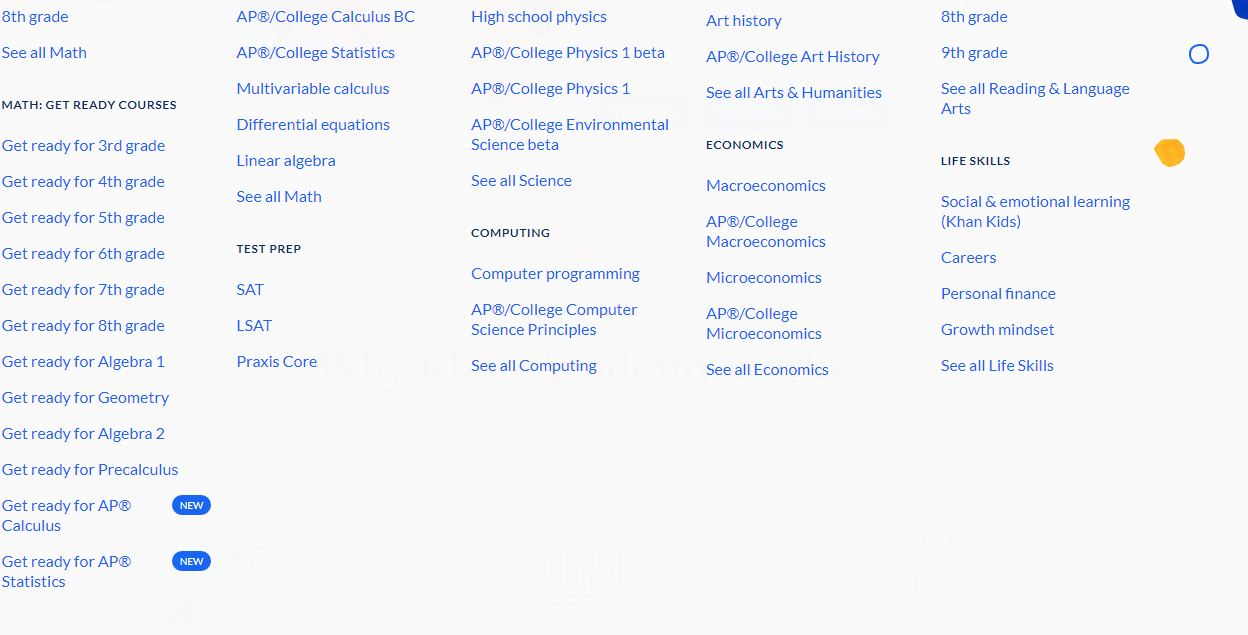 khan academy courses